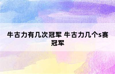 牛古力有几次冠军 牛古力几个s赛冠军